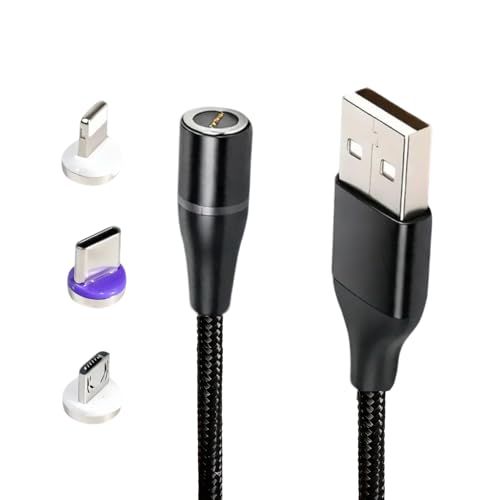 2 Pièces Câble Magnétique 40W, câble USB C magnétique à Charge Rapide avec 3 Connecteurs Magnétiques (USB-C / Micro / compatible i P), câble de...