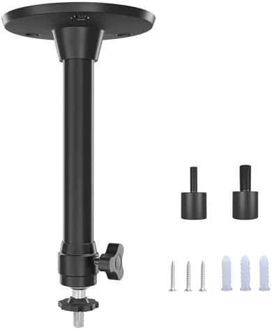 Upgraded Ceiling Wall Projector Mount Compatible with QKK, DR.J, DBPOWER, Anker, VANKYO, AAXA, Jinhoo, PVO, TMY, AuKing, and Most Other Mini Projector,Sleek Black Steel Design for Perfect Projection
