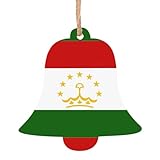 Flagge von Tadschikistan, 6 Stück, Weihnachtsbaum-Dekoration, Holzenglocke, Baum, Schneemann, Formen für Weihnachtsaufstellung