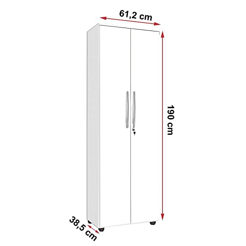 Armario Organizador Multiuso 2 Portas com Chave Branco