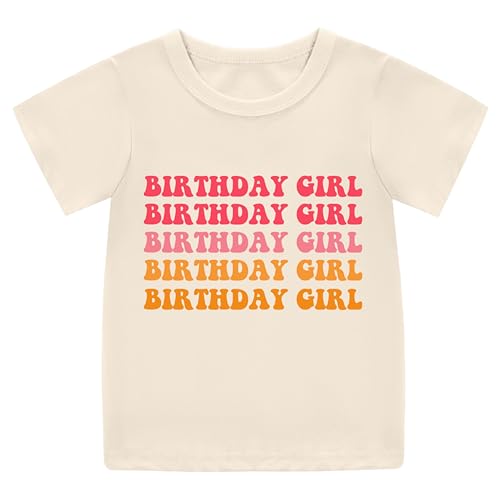 Image of Birthday Girl Shirt Girls 1st-14th Birthday Outfit Teen Toddler Baby Cute Short Sleeve T-Shirt