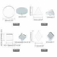 PandaHall Spiegelmosaikfliese, 180 stücke 4 Formen Glas Spiegel Fliesen Flach Rund/Dreieck/Rhombus/Quadrat Dekorative Mosaikfliesen Spiegel DIY Fliesen Für Kunst Wand Tür Home Schmuck Handwerk – Ansicht 2