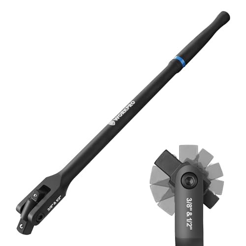 WORKPRO 16-inch Dual Drive Breaker Bar, 3/8" & 1/2" Drive, 360° Flex Head by WORKPRO - Used condition - US$18.99