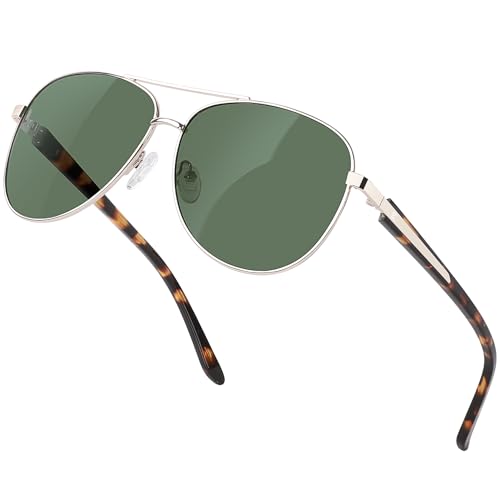 Image of Polarized Aviator Sunglasses Womens: Acetate Glasses UV Protection | Classic Square Style fit Most Face Shape - Pressure-free Frame & Full Anti-Glare Lens Ideal for Classy Laides Travel Vacation
