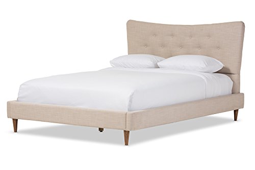 Baxton Studio Hannah Linen Queen Platform Bed