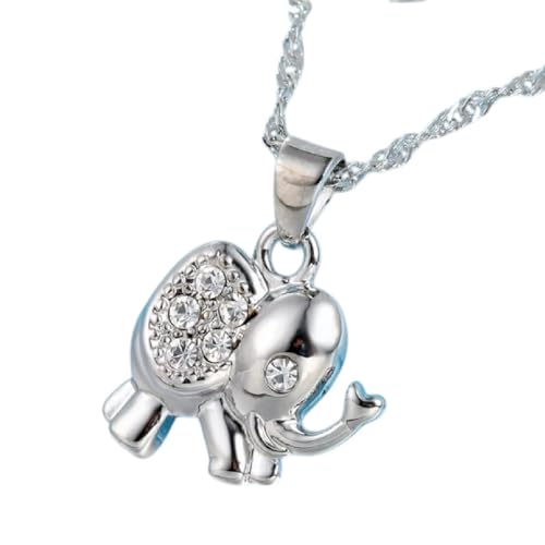 Collier éléphant argent 925 et boucles d'oreilles en cristal Cz étincelant