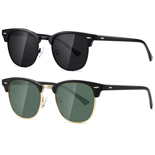 Image of AEVOGUE Semi Rimless Polarized Sunglasses for Women Men, AE0369 2 Pack