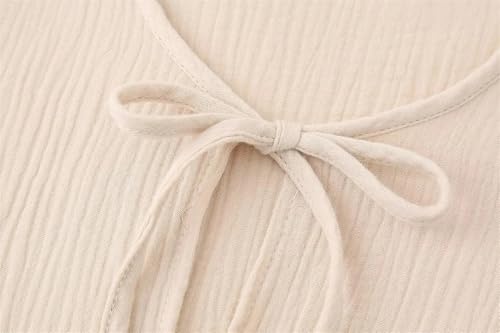 Women's 2-Piece Set Chic Bow Tie Round Neck Long Sleeve Top and Elastic Waist Pleated Pants Suit4