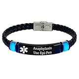 Pulsera de piel personalizada que brilla en la oscuridad con identificación de alerta médica para hombres y mujeres, pulsera de alarma de identificación personalizada para medicamentos, enfermedades