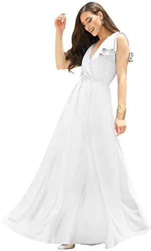 Image of KOH KOH Womens Long Sleeveless Bridesmaid Wedding Guest Prom Maxi Dress
