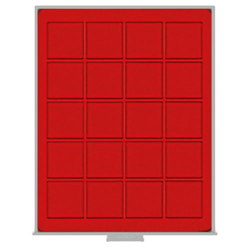 Box monnaies LINDNER 20 alvéoles carrés capsules 47 mm standard