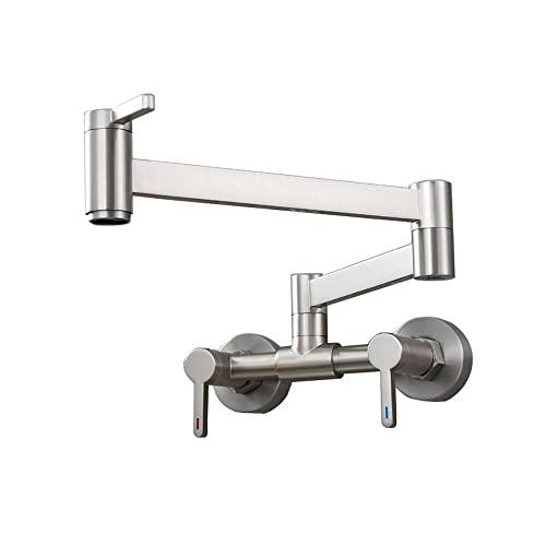 Robinet de cuisine mural eau chaude et froide : mitigeur évier pliable en laiton