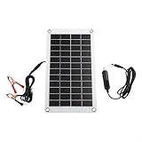 HogarTech - Cargador de batería de panel solar de 30 W, 12 V, semiflexible, monocristalino, con adaptador de coche para motocicleta y barco