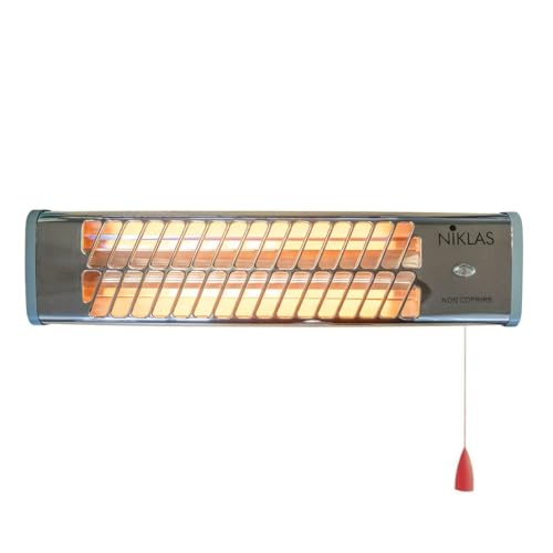 NIKLAS - Reglette infrarouge quartz 1200W chauffage mural intérieur et extérieur