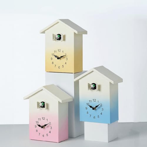 Reloj de cuco estilo nórdico de plástico ABS resistente con volumen ajustable 7