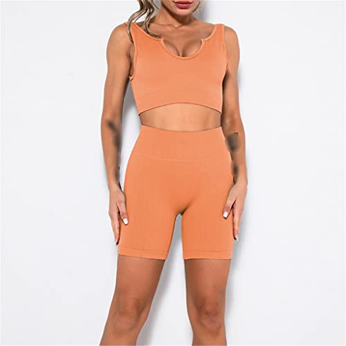 Bra de sport fileté et short de yoga sans couture YXWYXWA