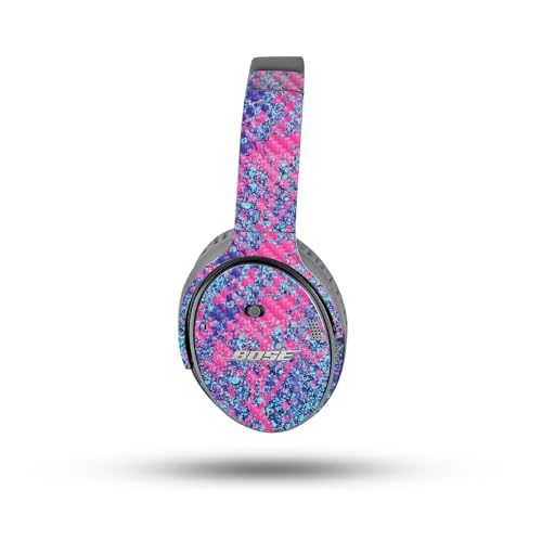 Image of MightySkins Carbon Fiber Skin Compatible with Bose QuietComfort 35 II Headphones - Vibrant Splatter | Protective, Durable Textured Carbon Fiber Finish | Easy to Apply