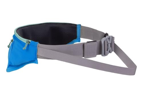 RUFFWEAR Trail Runner Gürtel, bequemer freihändiger Hüftgurt für On-Leash Running mit Ihrem Hund, verhedderungsfreier, robuster Hüftgurt mit Taschen, Blau, Small/Medium
