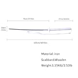 40.55 -inch Kuchiki Rukia Zanpakuto White Sleeved Snow Style Katana – 1045 Medium Carbon Steel Blade, Cosplay Prop for Halloween & Anime Convention, Display & Collection