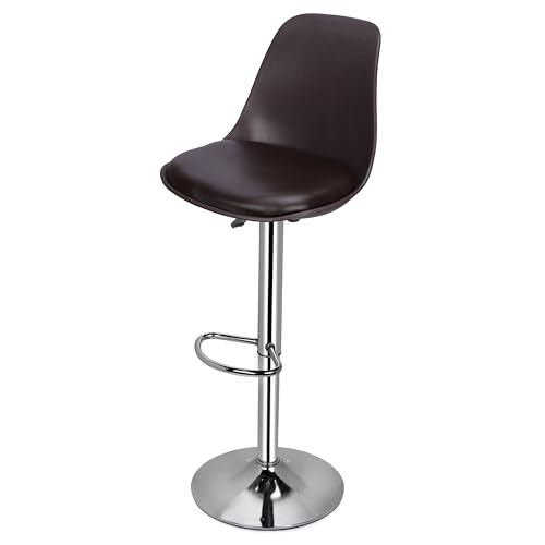 Image of DPI Modern Height Adjustable and 360 Degree Revolving Bar Stool | Kitchen Chair Suitable for Kitchen Cafeteria Dining Office Shops | (2, Brown)