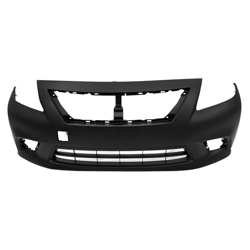 Image of FitParts Compatible with Nissan Versa 2012-2014 Front Bumper Cover | Primed, With Fog Light Holes, Without Parking Sensor Holes, Sedan, Ready to Paint, OEM FBM223BA0H, NI1000284