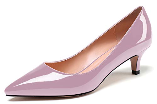 SAMMITOP Women's Pointed Toe Pumps Classic Kitten Heel Shoes Slip On Office Business Shoes2