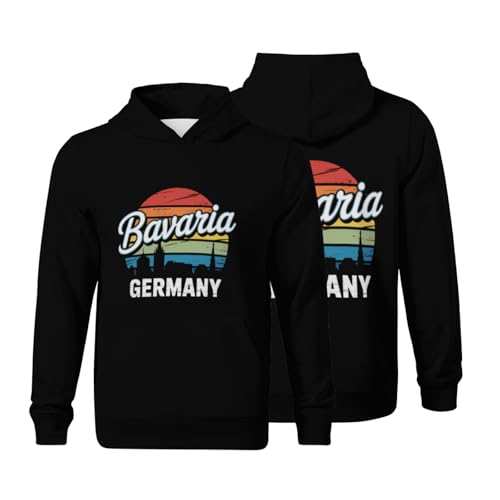 Kids Bavaria Germany Boys Girls Lightweight Kangaroo Pocket Fleece Hoodies