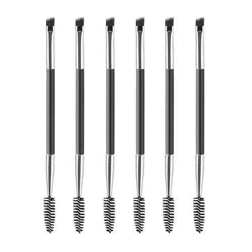 6 Piezas De Cepillo De Cejas De Doble Cabeza, Herramientas De Belleza, Cepillos De Maquillaje Portátiles, Aplicador De Sombra De Ojos.