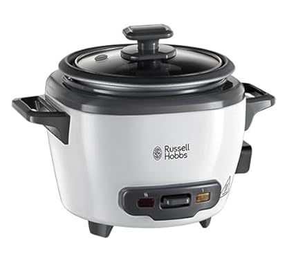 Foto di Russell Hobbs 27020-56 Cuociriso Piccolo, MultiCottura, Antiaderente, 0.4 L, 200 W, Funzione Mantenimento In Caldo, Capacità Di 3 Porzioni (fino A 200g Per Porzione), Per 1 Persona O Per Coppie