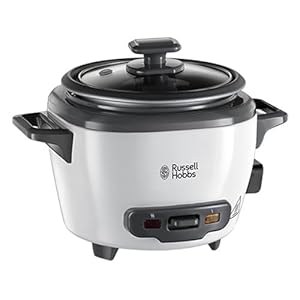 Russell Hobbs 27020-56 Cuociriso Piccolo, MultiCottura, Antiaderente, 0.4 L, 200 W, Funzione Mantenimento In Caldo, Capacità Di 3 Porzioni (fino A 200g Per Porzione), Per 1 Persona O Per Coppie