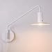 Produktbild Wandleuchte mit Stecker Kabel Swing Arm Leselampe Eisen weiß drehbare LED Bedroom Bedside