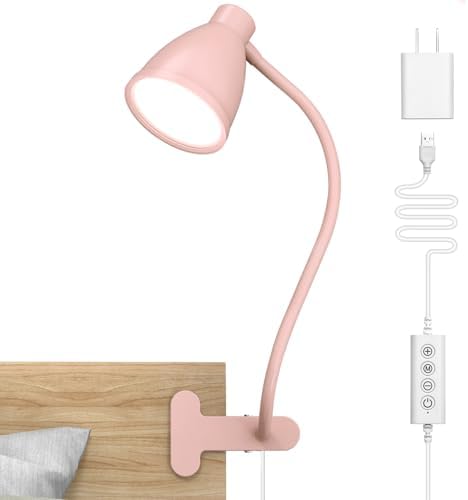 BOHON Cute Desk Lamp with Clamp 10W 38 LED Clip on Light, 5 Color...