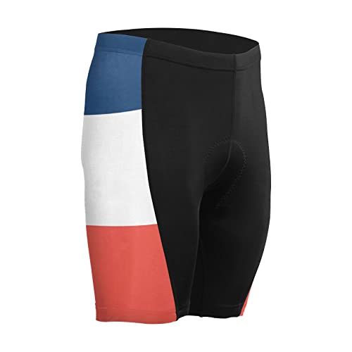 France Flag Men's Bike Shorts Padded Cycling Bicycle Biking Shorts Tight Multicolor