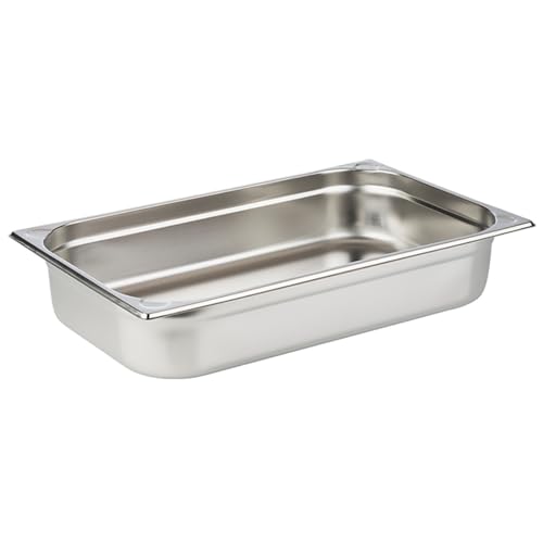 APS 81104 GN-Behälter 1/1, Gastronormbehälter Edelstahl rostfrei/Abmessungen 32,5 x 53 cm/Tiefe 100 mm/Volumen 13,25 Liter