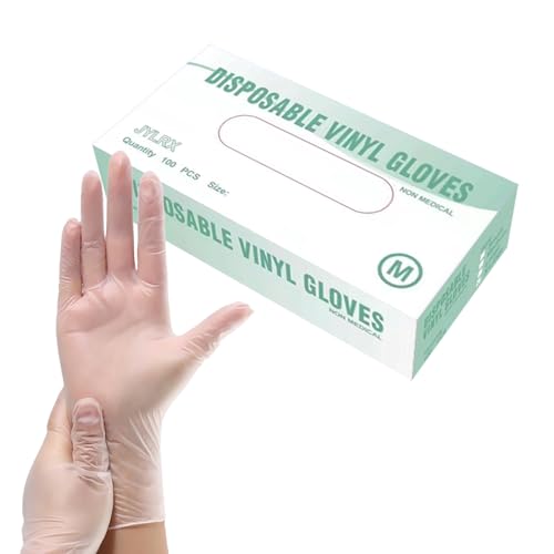 [JYLRX] 使い捨て手袋ビニール手袋PVCグローブ【100枚入】【200枚入】【300枚入】粉なし強靭性左右兼用スマホ対応可家庭掃除作業
