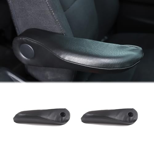Heutamo Car Front Seat Armrest Covers Compatible with Honda Pilot 2016-2022/Ridgeline 2017-2023/Passport 2019-2023,Black Leather Anti-Scratch Seat Armrest Protectors Cover