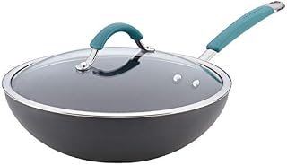 Rachael Ray Cucina Hard Anodized Nonstick Stir Fry Wok Pan with Lid, 11