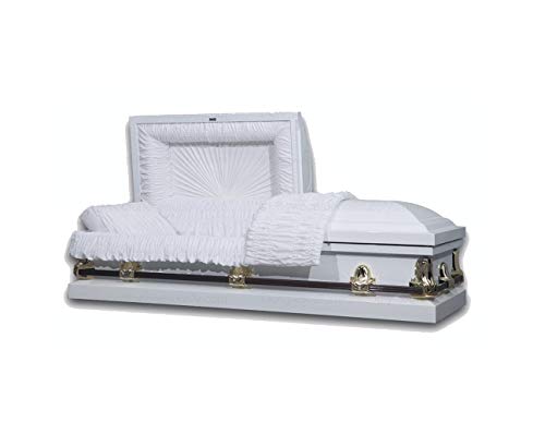 Oxford White Metal Casket
