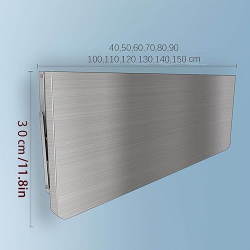 Folding Wall-Mounted Dining Table 304 Stainless Steel Space-Saving Design Fallen Leaf Style 140x30cm Ideal for Small Spaces Kitchen Balcony and Dining Room