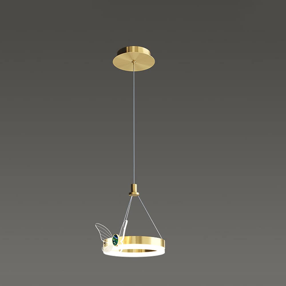 LYMSXAZOU Luxury Crystal Chandeliers, Bedroom Chandelier Lighting Bedside Pendant Light Golden Aluminum Background Wall Fixtures Ceiling LED - Dining Room Hanging Round Lamp