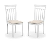 Julian Bowen White Wood Coast Dining Chairs Set of 2