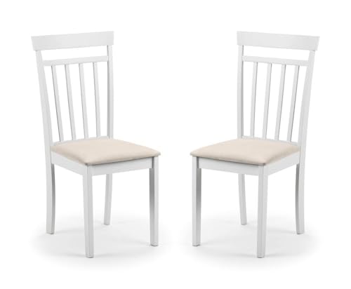 Julian Bowen White Wood Coast Dining Chairs Set of 2