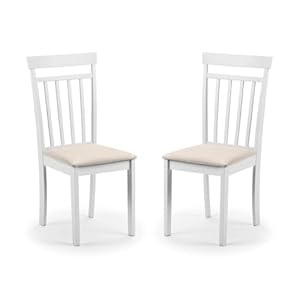 Julian Bowen White Wood Coast Dining Chairs Set of 2