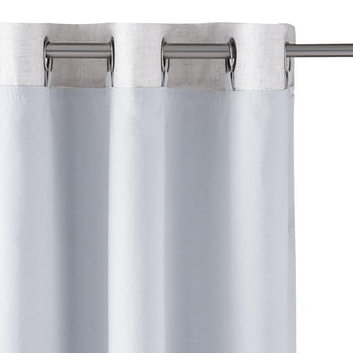 KGORGE 100% Blackout Liners for Behind Curtains, White Thermal Insulating Blackout Liner Drapes for Bedroom Living Room Windows, White, W 40 x L 59, 1 Panel, Free Rings Included