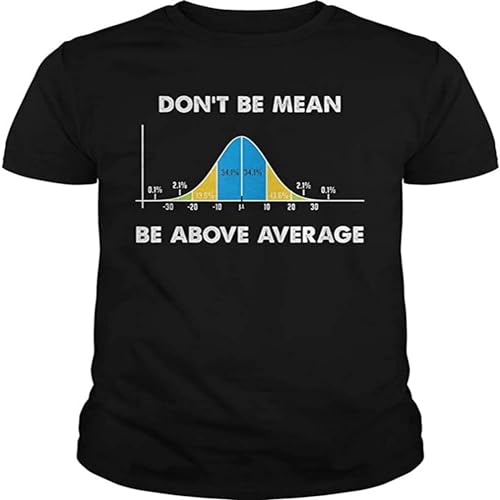 WOKERUI Dont Be Mean Be Above Average Funny Math Lover Gift Camiseta, Unisex Hoodie, Sweatshirt for Mens Womens Ladies Kids, Negro , XXL