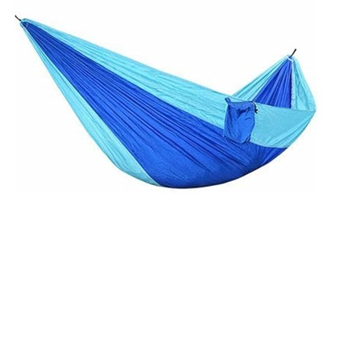 Camping Hängematten Hängematte Outdoor 220 x 100 cm Fallschirm-Hängematte, 1 Person, Army Survival, 210T Nylon-Hängematte für Reisen, Camping, Wandern, Abenteuer, Strandurlaub(BBlue-TBlue)