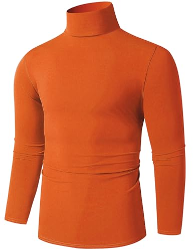 Men's Turtleneck Casual Basic High Neck Long Sleeve T Shirts Half Neck Lightweight Pullover Sweater