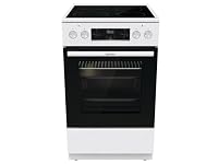 Gorenje GECS5C 60 WPA Elektro-Standherd mit Glaskeramik-Kochfeld, 50cm, 70 Liter, GentleClose, Schnellaufheizung, AirFry, ExtraSteam, Teleskopauszüge, AquaClean, weiß