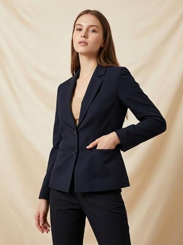 Image of ROCKSY Black Smart Casual Formal Blazer for Women, Regular Fit Stylish Blazer for Women