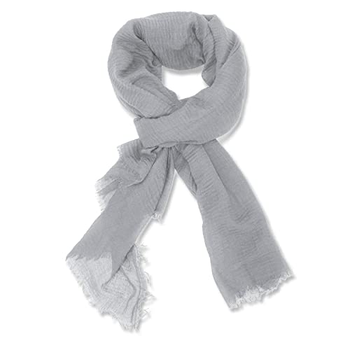 Digitek Schal Damen- Damenschal Baumwolle Leinen, Unifarbe Unisex Baumwolle Leinen Schal Damen Winter Basic Schal uni Unifarben Schal Warmes Halstuch Winter Schlauchscha,180×100CM Cover